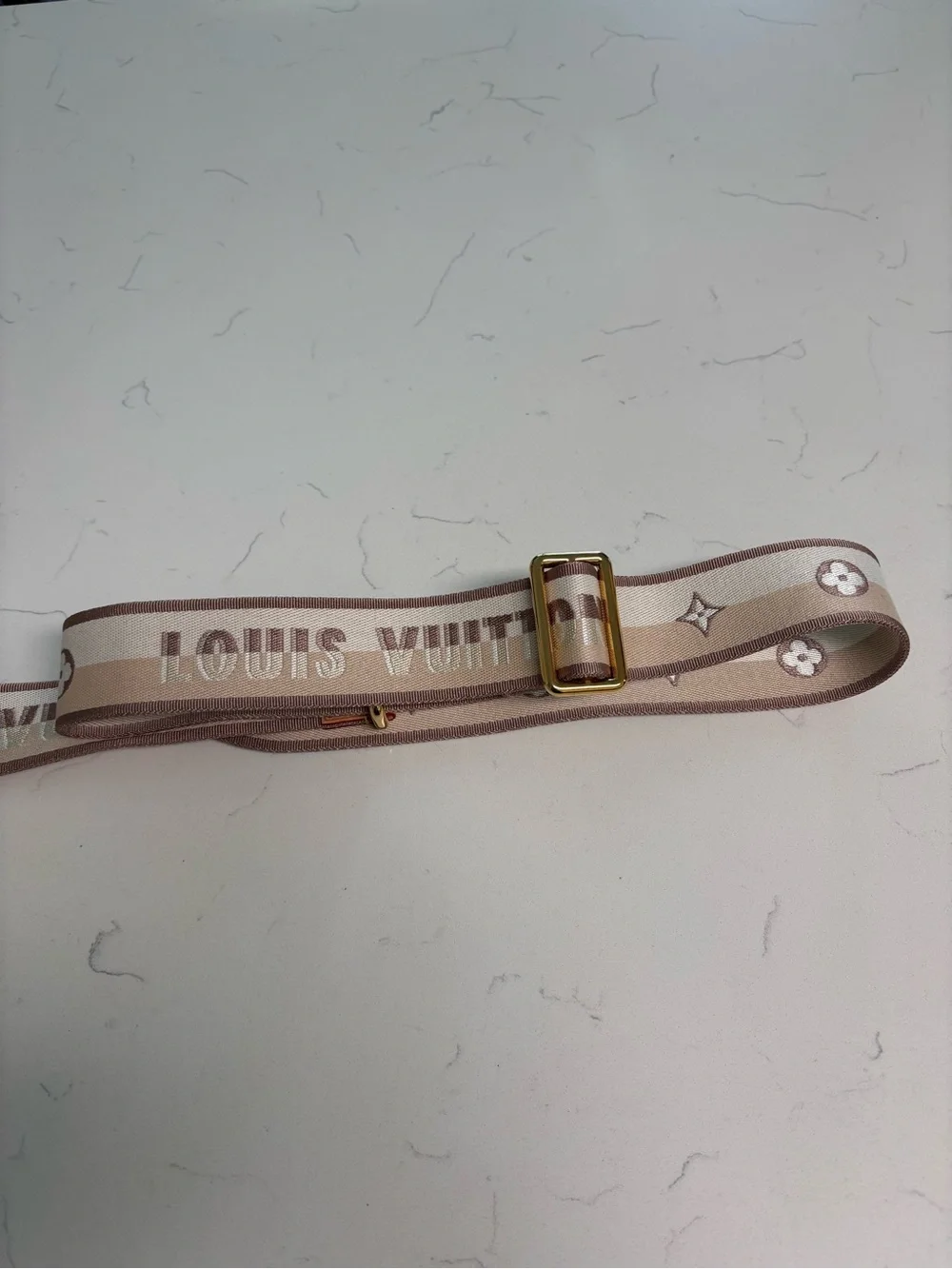 Louis Vuitton Beige Jacquard Logo Bandoulière